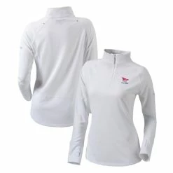 Women's 2023 U.S. Open Columbia Golf White Omni-Wick Flop Shot Quarter-Zip Pullover Top