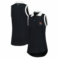 Women's 2023 U.S. Open Peter Millar Black Opal Stretch Jersey Sleeveless Polo