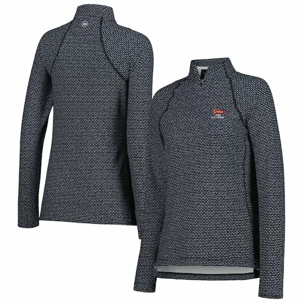 Women's 2023 U.S. Open Peter Millar Black Perth Raglan Quarter-Zip Jacket - Image 2