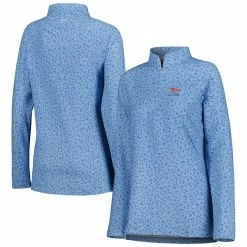 Women's 2023 U.S. Open Peter Millar Light Blue Perth Raglan Quarter-Zip Jacket