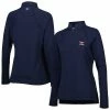 Women's 2023 U.S. Open Peter Millar Navy Perth Raglan Performance Quarter-Zip Top