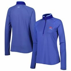 Women's Under Armour 2023 U.S. Open Blue Stripe Raglan Quarter-Zip Jacket